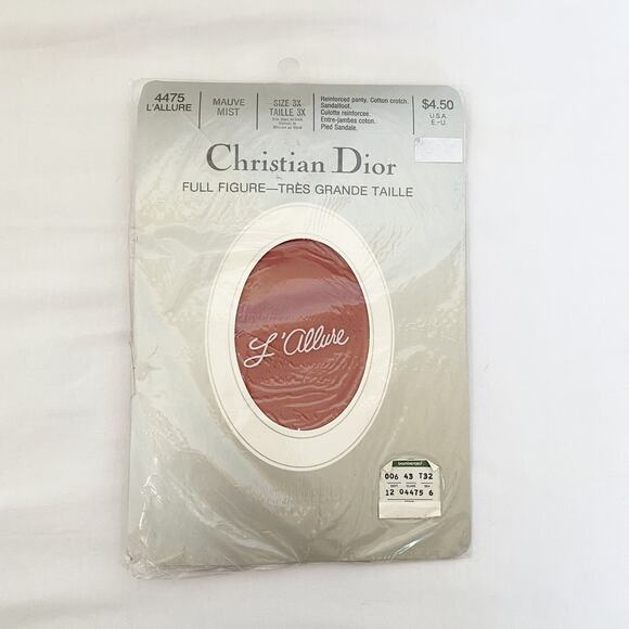 Christian Dior Accessories - NWT Vintage Christian Dior Pantyhose in Mauve Mist Size 3XL